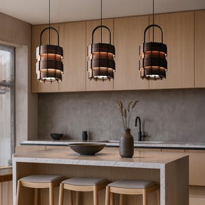 Walnut Pendant Light, Mid Century Modern, Handmade Lamp, Ceiling Lamp, Chandelier Lighting, Scandinavian pendant lamp, Lamp Shade, Akari