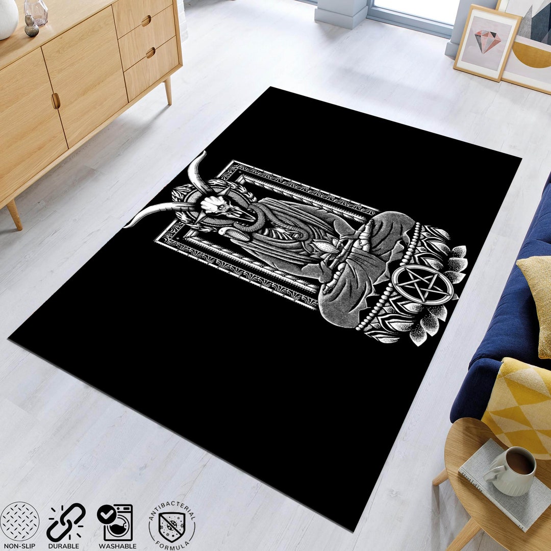 Baphomet Devil Rug Gothic Area Rug Soul Rug Fantastic Rug - Etsy