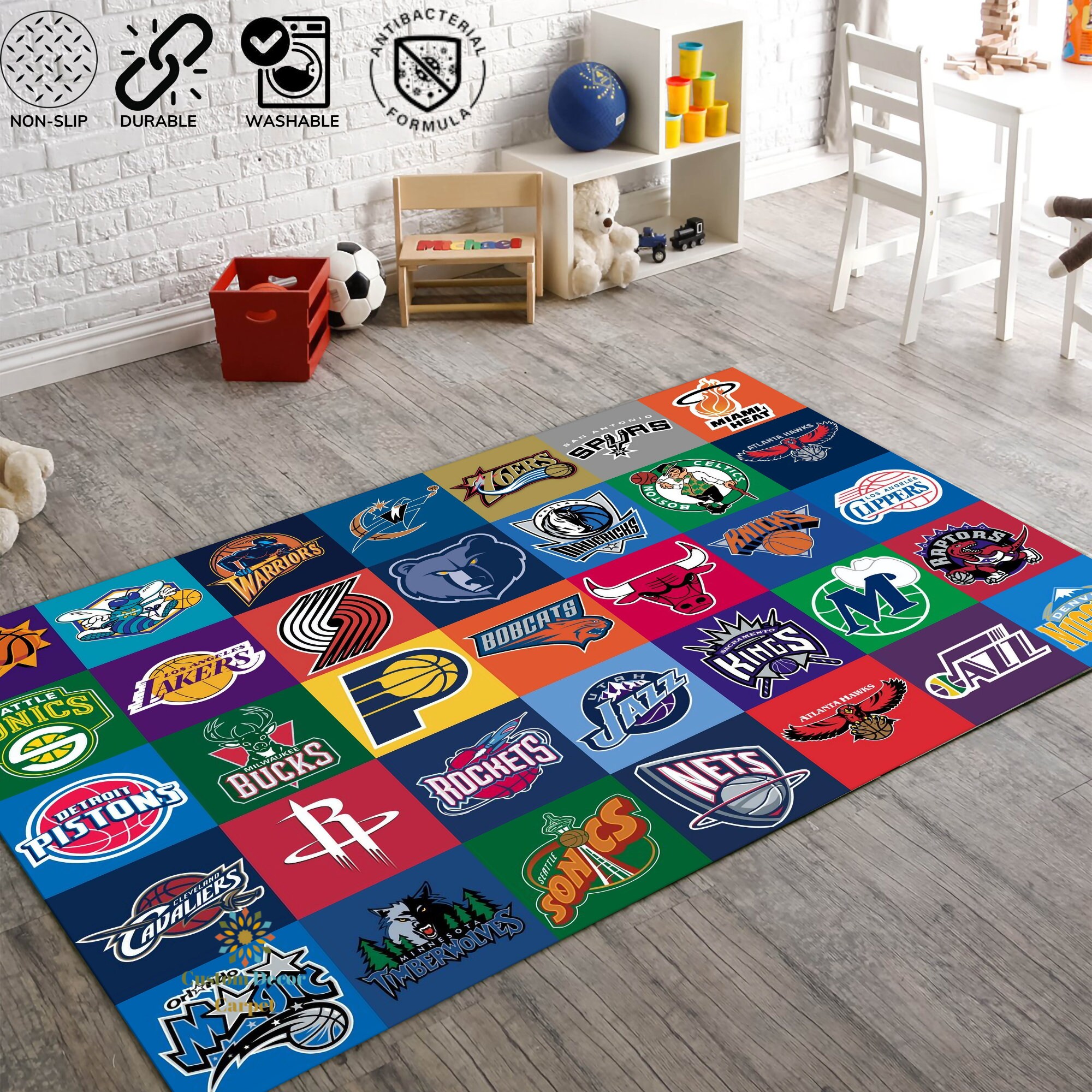 Basketball Rug 4x5, Watercolor Tie Dye Hip Hop Style Carpet, Colorful  Basketball Games Indoor Floor Rug, Balls Theme Decorative Rug Gradient Game