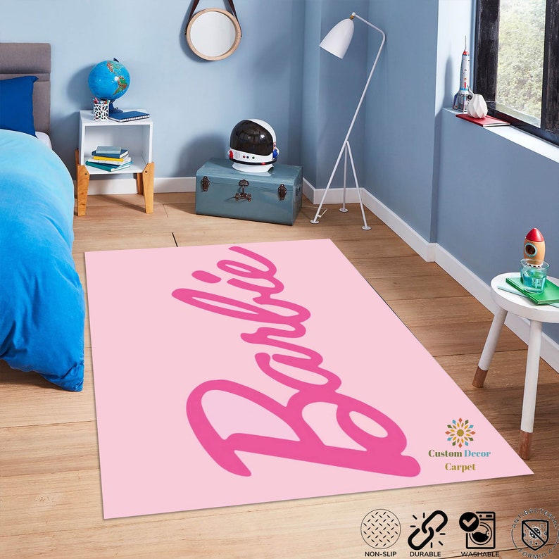 Girls Bedroom Rugs Barbie Rug Cartoon Rug Cute Rug Kids Etsy Canada