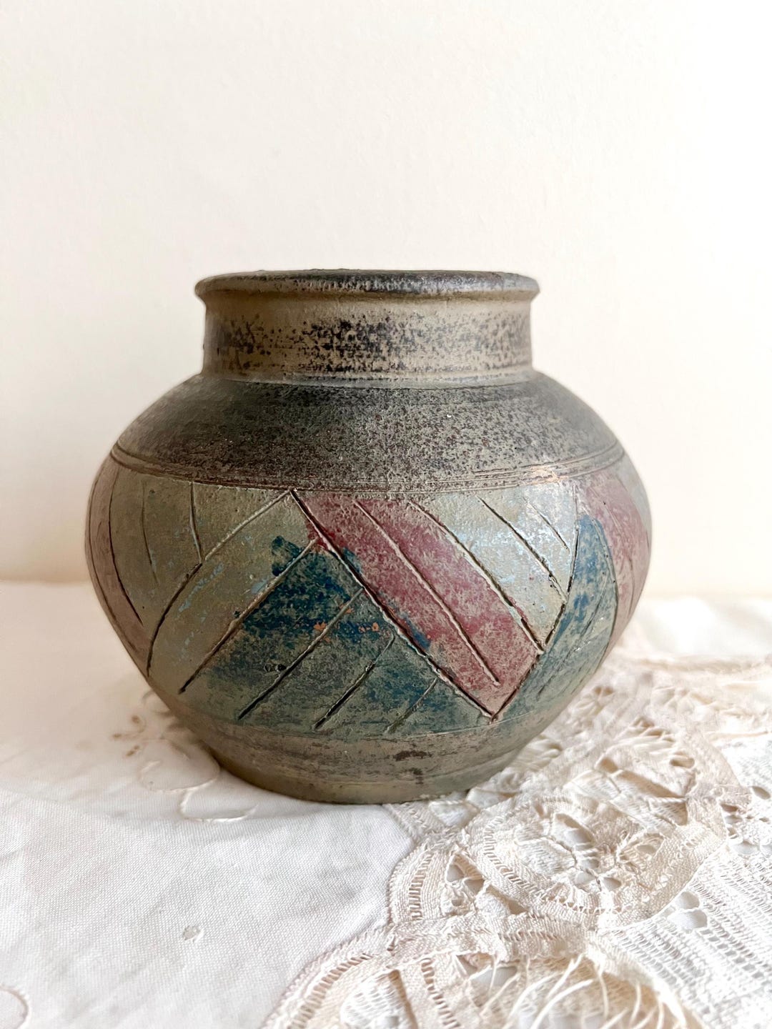 Vintage Mid-century Modern Earthenware Stoneware Studio Pottery Vase - Etsy