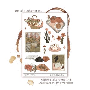 Digital Sticker Sheet - Warm Spring (Yellow and Pink versions)
