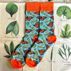Monarch Party Socks / Monarch Butterfly / Insect Socks / Bug Socks