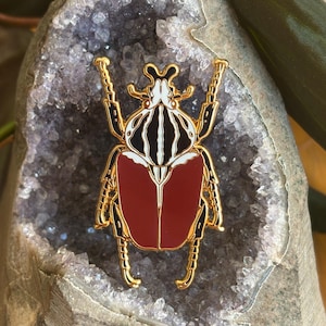 Goliath Käfer Emaille Pin / Insekt / Entomologie / Anstecknadel
