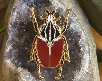 Pin de esmalte de escarabajo Goliat / Insecto / Entomología / Pin de solapa