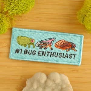 Number 1 Bug Enthusiast Iron-On Patch / Entomologist / Entomology / Insect Patch / Embroidered Patch