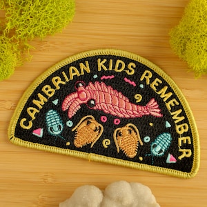 Cambrian Kids Remember Iron-On Patch / Paleontologist / Paleontology / Anomalocaris / Trilobites / Embroidered Patch