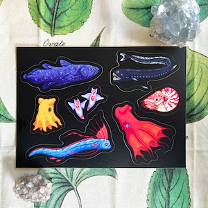 Deep Sea Creatures Sticker Sheet