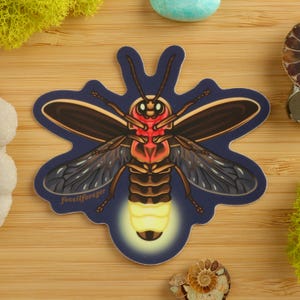 Glow-in-the-dark Firefly Sticker / Entomology / Entomologist / Bug Sticker / Insect Sticker / Vinyl Sticker / Lantern Bug