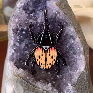 Hercules Beetle Enamel Pin / Coleoptera / Scarab / Entomology / Entomologist