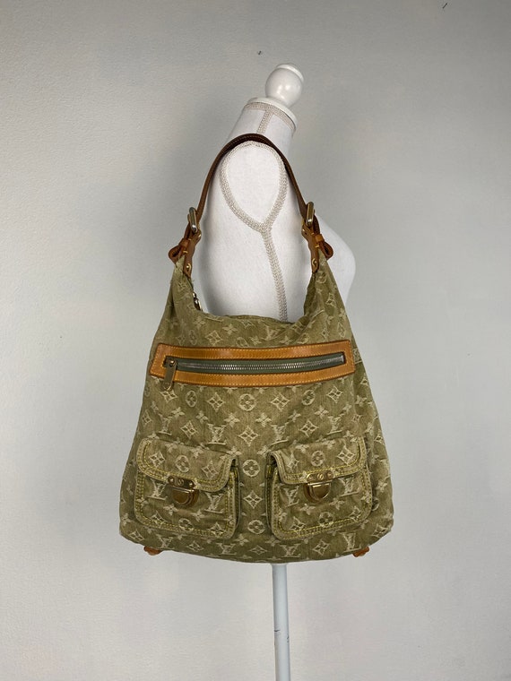 Olive Green Louis Vuitton Denim Tote 
