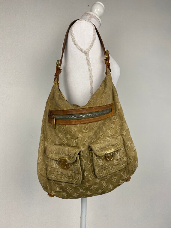Olive Green Louis Vuitton Denim Tote 