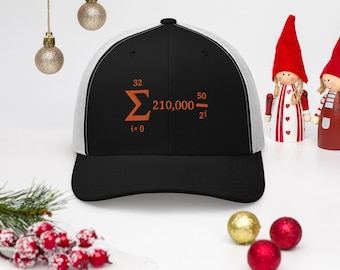 Bitcoin Trucker Kappe | Bitcoin Equation Design | Klassische Bitcoin Merch mit Mesh Back | Perfektes Bitcoin Dad Geschenk | Krypto-Geschenk