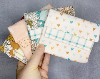Floral Cotton Minimalist Wallet: First Wallet with Coin Purse