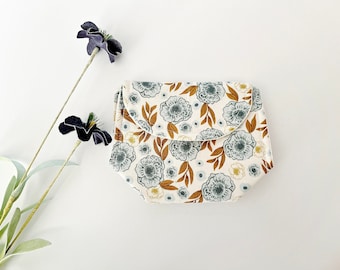 Floral Snap Coin Pouch: Handmade Cotton Petite Purse