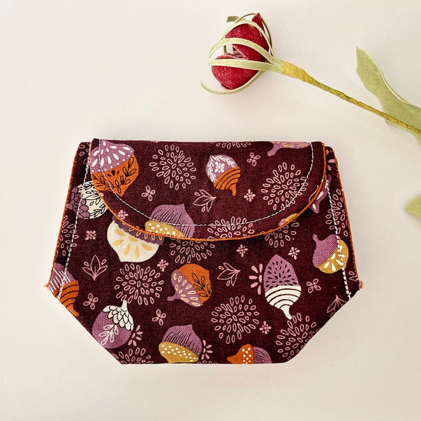 Snap Pouch Burgundy Purse Pouch Coin Purse Credit Card Holder Adorable Organization Cute Practical Pouch Petite Accessory Floral Tech Pouch