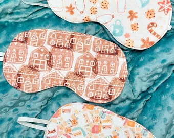 Reversible Christmas Sleep Mask: Festive Holiday Fabric Eye Mask