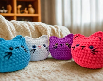 Peluche de gato de ganchillo grueso: gorro con peso