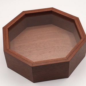 Octagon Box for Sailor Valentine; Display Case for Artwork or Keepsake
