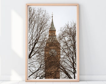 Big Ben London Fotografie Druck, Reise Wandkunst