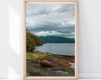 Forest Beach Print, Beach in Alaska, Beach Forest Wall Art, Landscape Photography, Nature Photography