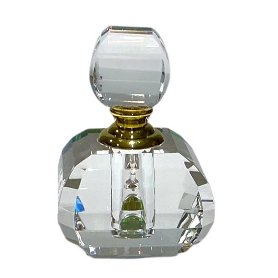 Vintage Prism Rainbow Iridescent Crystal Perfume Bottle with Dabber View 3