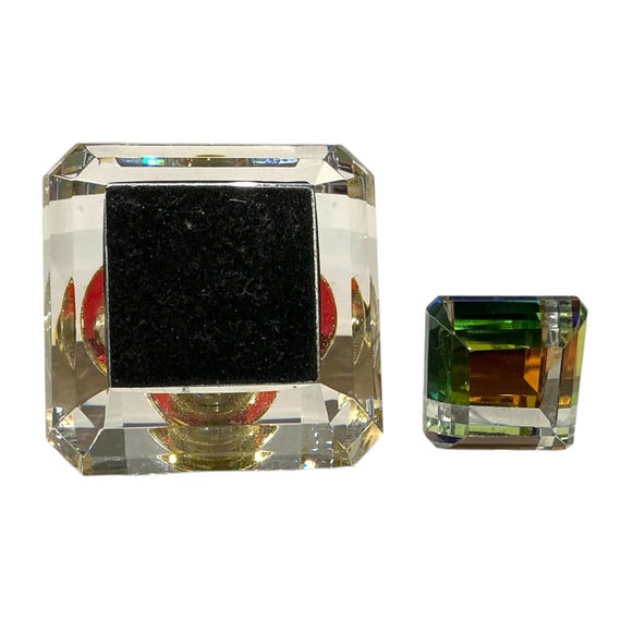Vintage Prism Rainbow Iridescent Crystal Perfume Bottle with Dabber View 6
