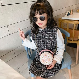 Mini sac à main en tweed rose | Bourse des tout-petits | Bourse pour enfants | Cadeaux de fille | Sac à main pour filles | Sac à main pour enfant | Sac à main pour filles | Sac à main pour petite fille