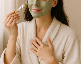 Natural Clay Face Mask Powder: Botanical Skincare - Glow, Soothe, Deep Clean