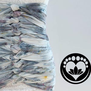 Celestial Artisan Bengkung Belly Binding Wrap, premium cotton muslin, 17 yrd,  eco friendly ice dye shibori, natural postpartum wellness