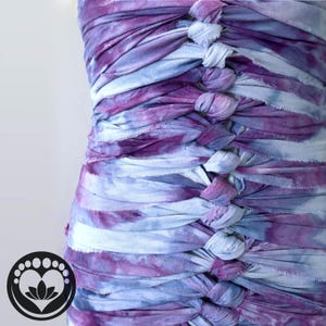 Lavandula Bengkung Belly Binding Wrap: Artisan hand dyed, purple/ blue, postpartum support, postnatal binder, video tutorials