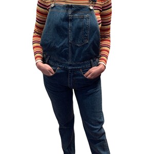 Women Vintage Denim Dungarees Painted 