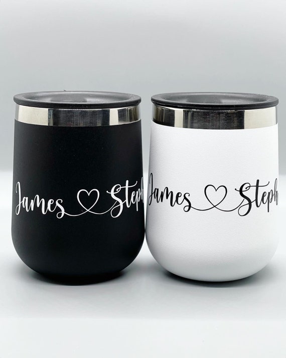 Customizable/personalized Hydro Flask 10oz Wine Tumbler Couple