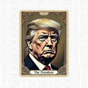 The President Tarot Card, troef 2024, DIGITAAL ONTWERP **PNG-bestand voor sublimatie**