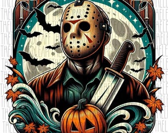 Jason espeluznante de Halloween PNG, asesino de película de terror (descarga digital)