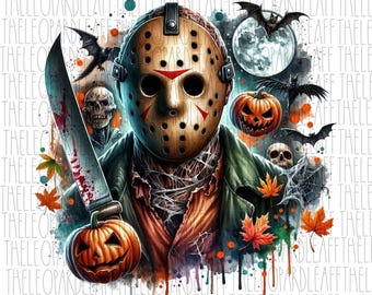 PNG de asesino de película de terror de Halloween, diseño digital (sublimación)