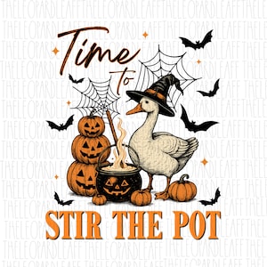 Zeit zum rühren im Topf, Hexengans, Halloween, DIGITAL DESIGN **PNG Datei für Sublimation**