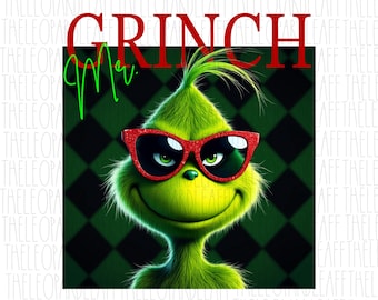Mr Grinch, plaid,Christmas, DIGITAL DESIGN **PNG file for Sublimation**