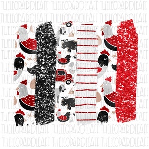 Red Chicken glitter brush strokes, DIGITAL DESIGN **PNG file for Sublimation**