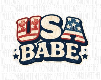 USA Babe 4th of July Digital Design **PNG file for Sublimation**