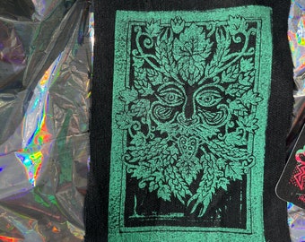 Écusson en tissu noir Green Man