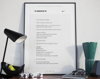 10 Principles of NIKE | Nike Principles | Air Movie | Rob Strasser | Phil Knight | Just Do It | LIGHT | Digital Poster | Instant Download