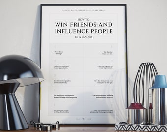 Be a Leader | How To Win Friends And Influence People | Dale Carnegie Poster | Book Poster | LIGHT | Digital Poster