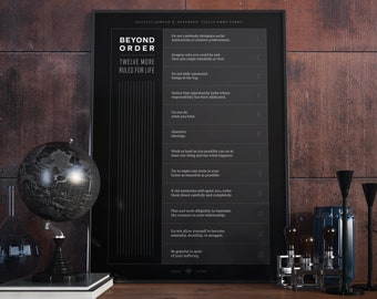 Beyond Order | 12 | Twelve More Rules for Life by Jordan B. Peterson | DARK | Printed Poster