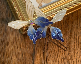 Resin Butterfly Hairpin, hairpiece, wedding hair piece, anniversary gift, Christmas present