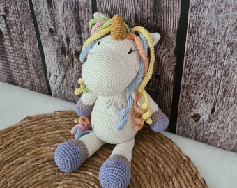 Einhorn Puppe, Kuscheltier, Babygeschenk, --- Sofort lieferbar in weniger Tage ---