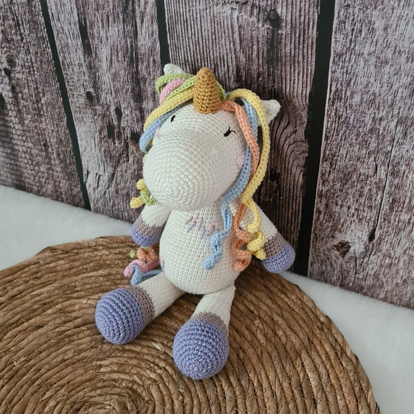 Einhorn Puppe, Kuscheltier, Babygeschenk, --- Sofort lieferbar in weniger Tage ---