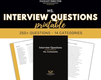 Interview Questions - Ms Appropriate - Pageant Director Resource