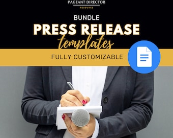 Pageant Press Release Templates - Pageant Director Resource - Customize in Word Docs