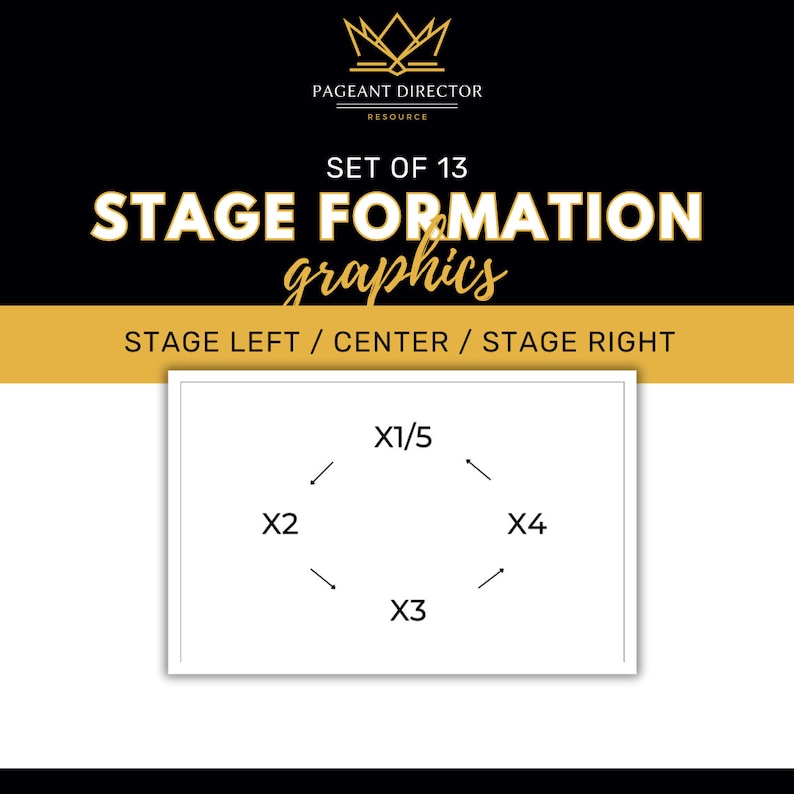Pageant Stage Formation Graphics for Social Media, Paperwork, Etc ...